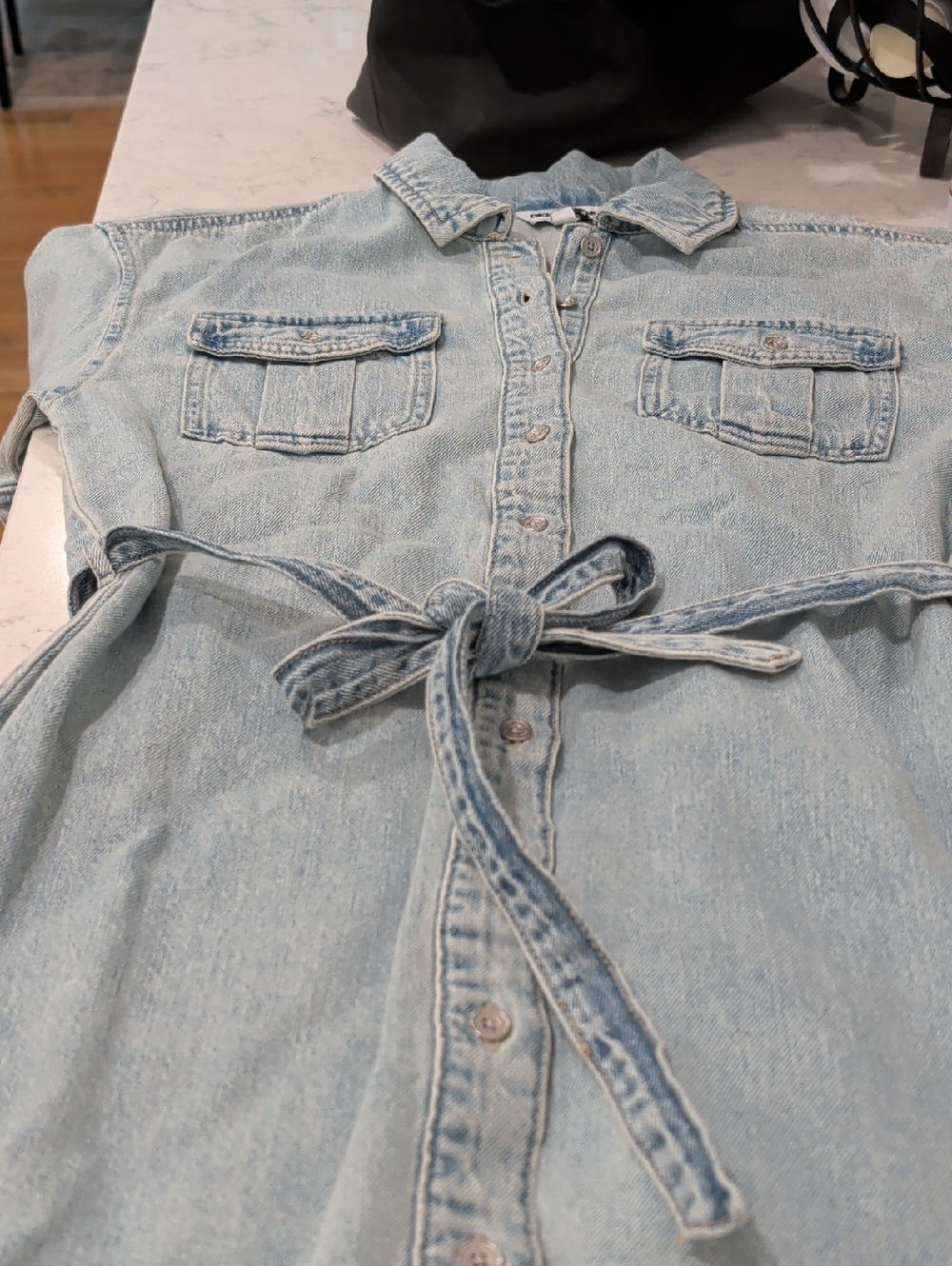 DKNY Light Wash Denim Dress